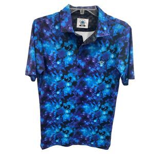 Glory Days Apparel Men's S Galactic Tie Dye Performance‎ Polo Short Sleeve